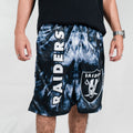 Raiders Black Tie-Dye Shorts
