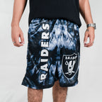 Raiders Black Tie-Dye Shorts