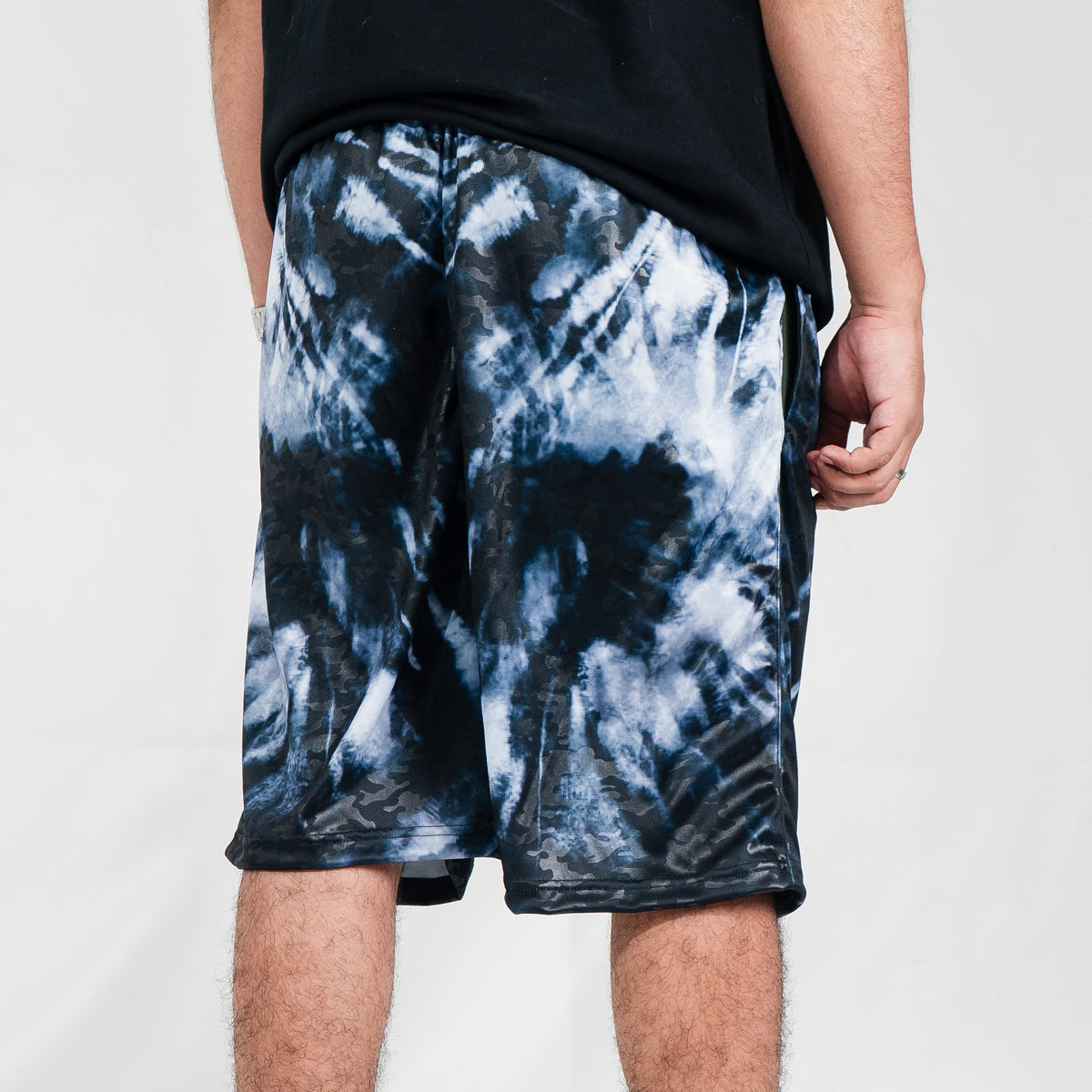 Raiders Black Tie-Dye Shorts