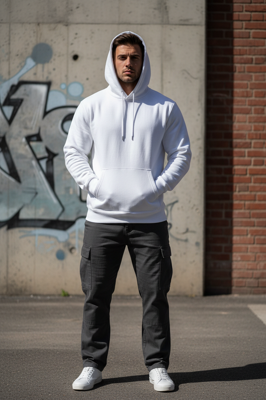 Hoodie con Capucha Básico Blanco