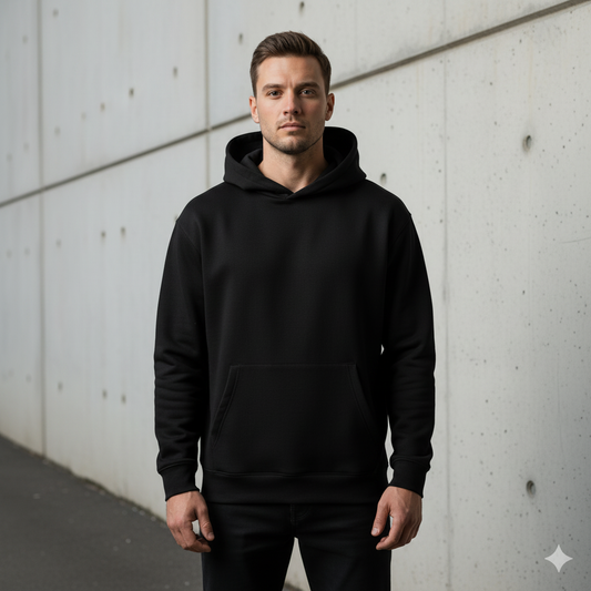 Hoodie con Capucha Básico Negro